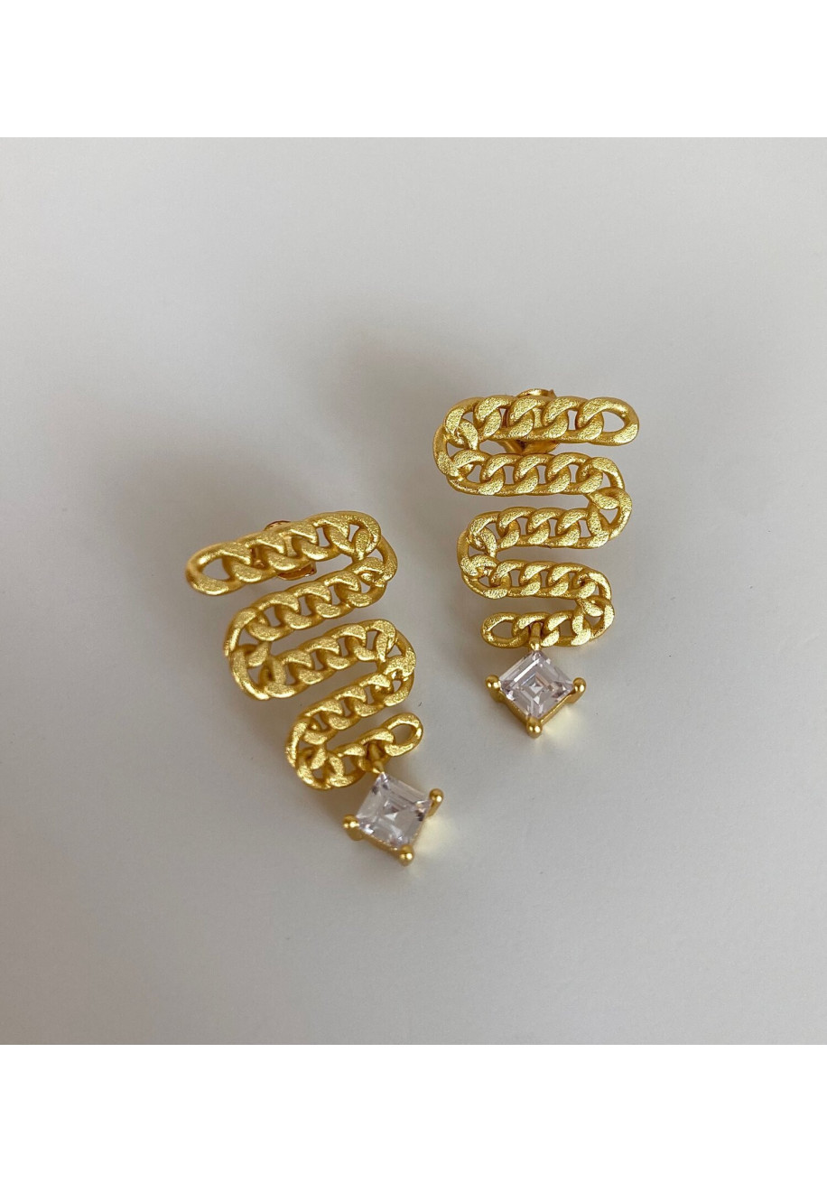 ATTSTONE - Embellished Chain Earrings