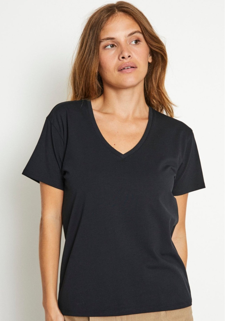 Bruun & Stengade -  Adrianne Regular Fit T-shirt - Black