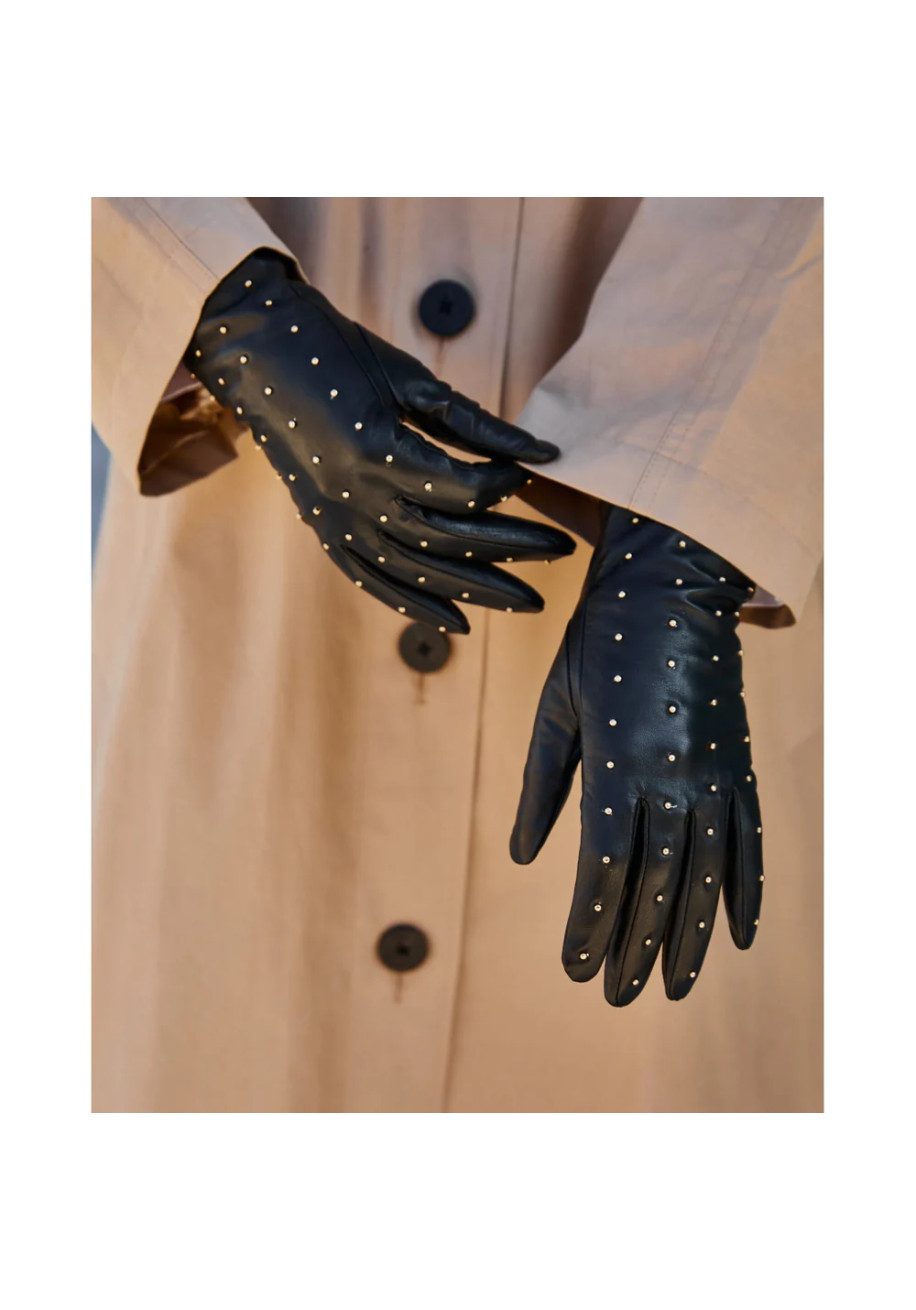 Gloves with studs Gold