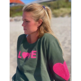 Lulu´s Love Sweatshirt  - Army/Pink