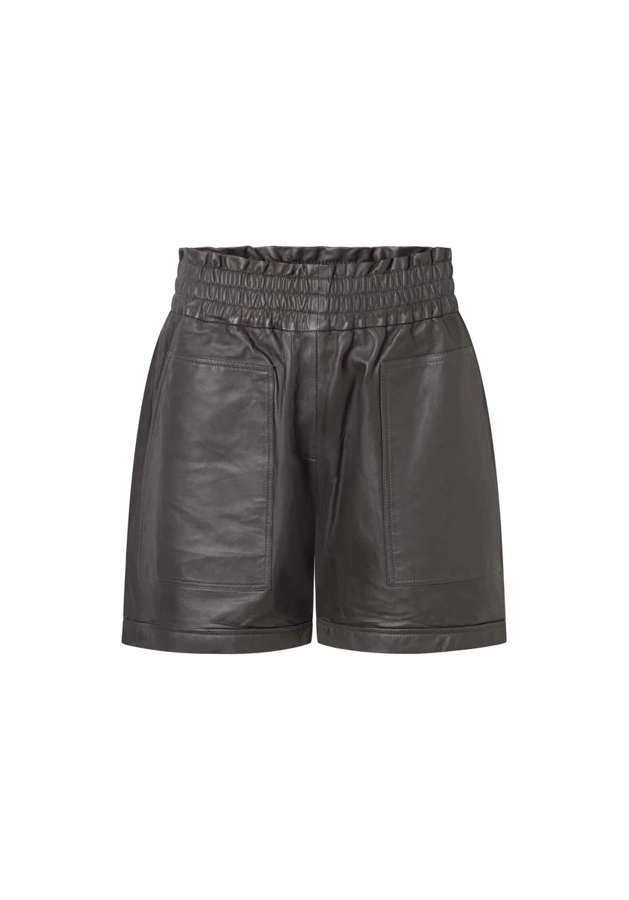 Depeche - Læder Shorts - Charcoal 
