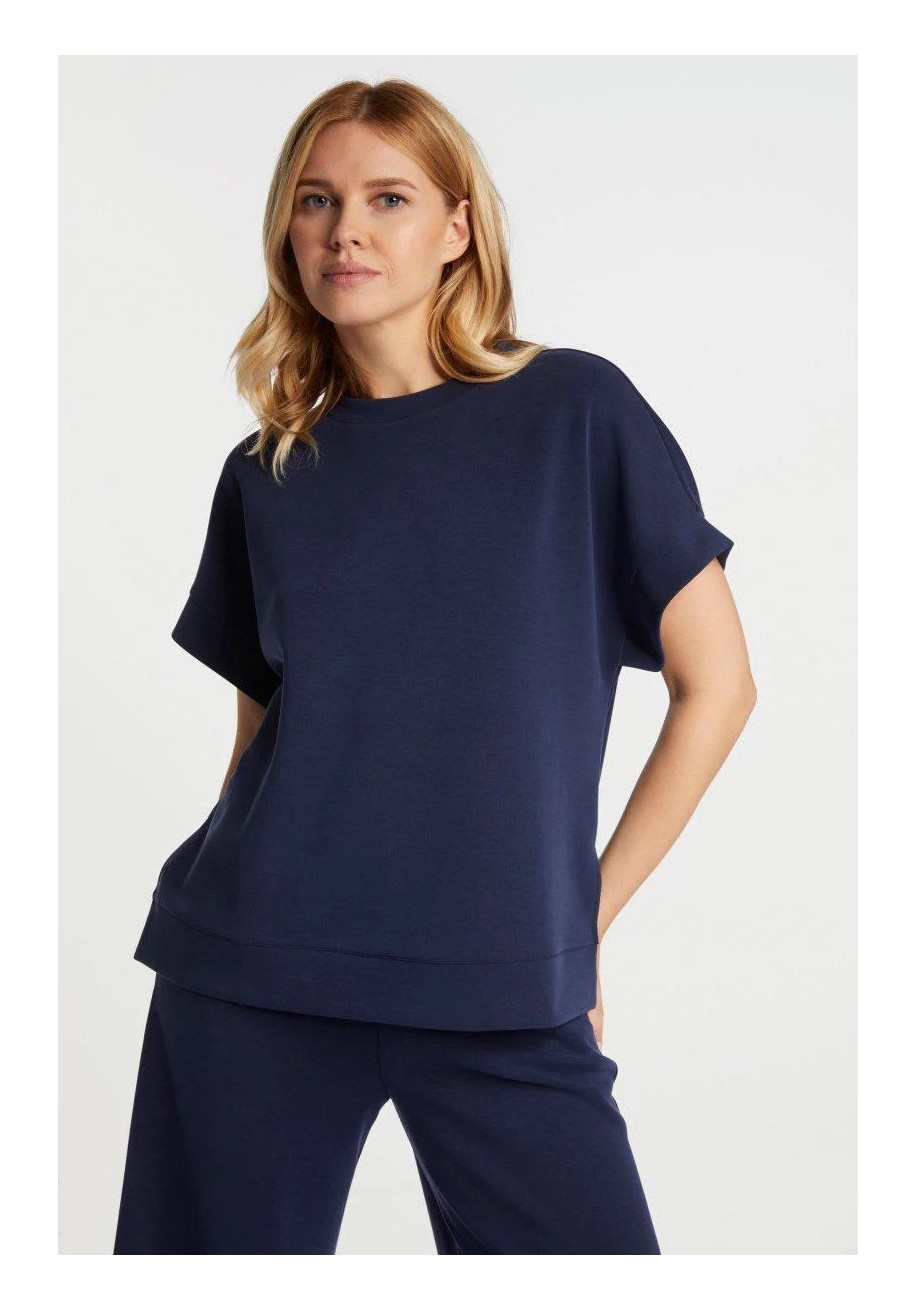 R&R Tencel bluse Mørkeblå