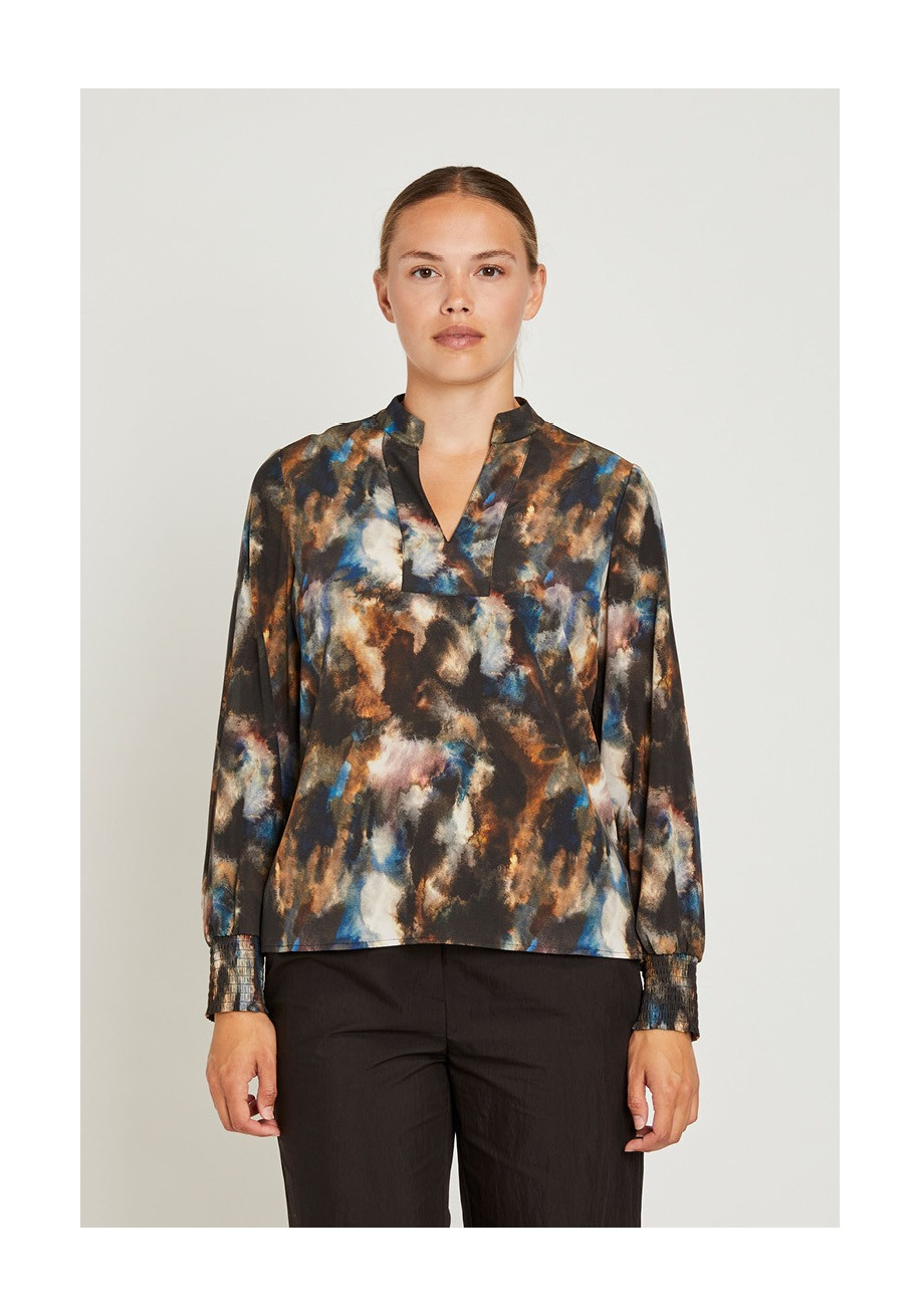 PBO Mindra Bluse - dark abstract 