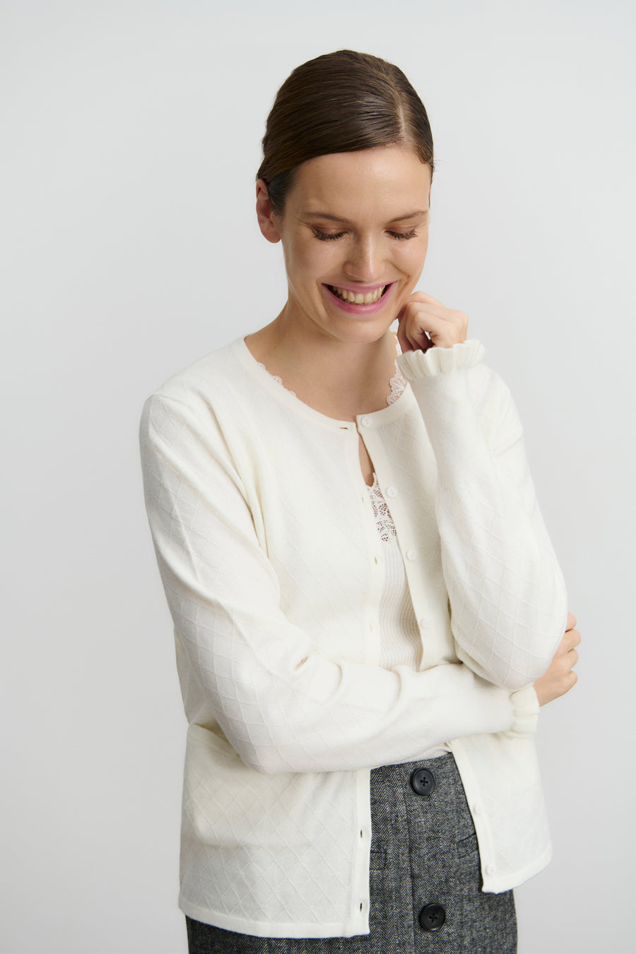 Rosemunde - Dahlia O-neck cardigan - Ivory