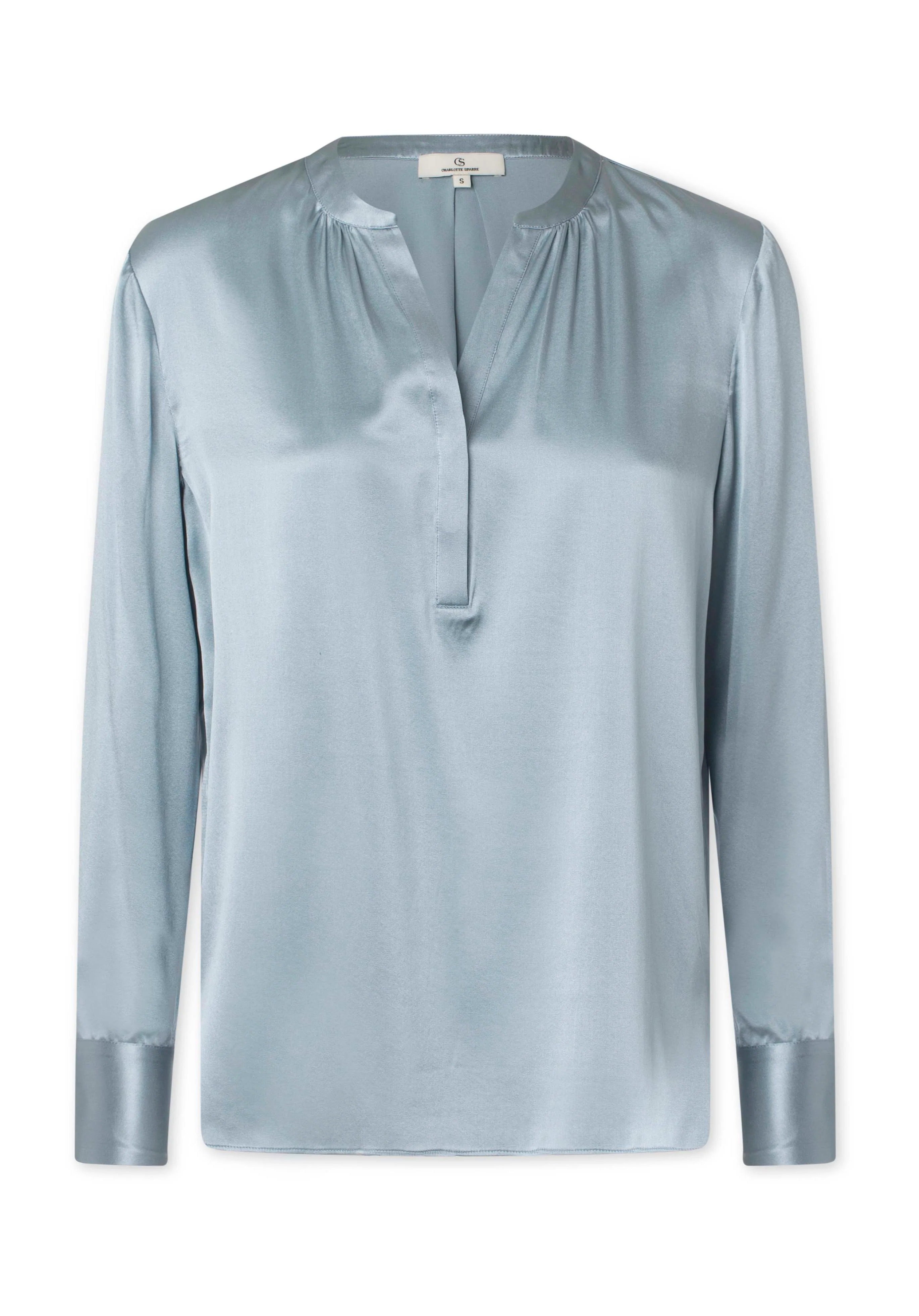 Charlotte Sparre - Oui Shirt - Solid Satin Blue