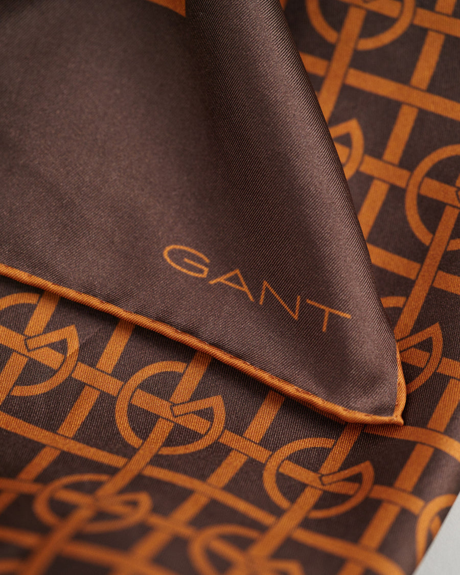 GANT - G Pattern Silk Scarf - Burnt Sugar