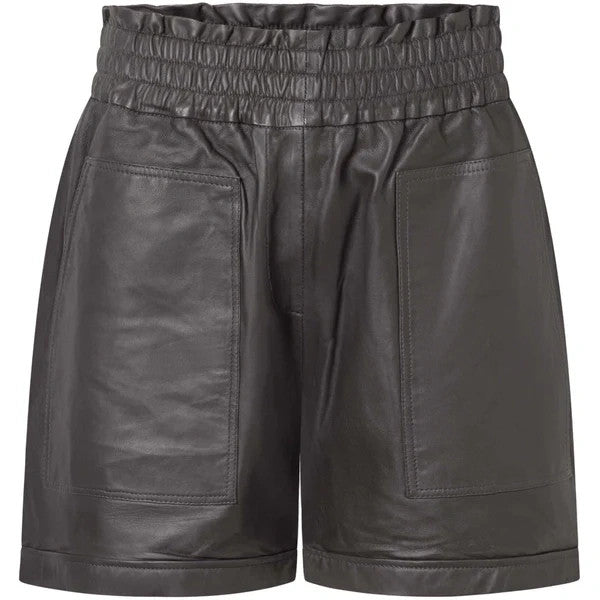 Depeche - Læder Shorts - Charcoal 