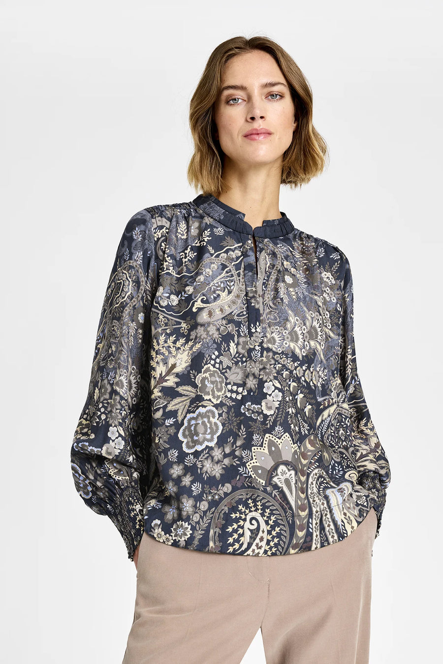 Gustav - Sikka blouse - After Midnight w. Print