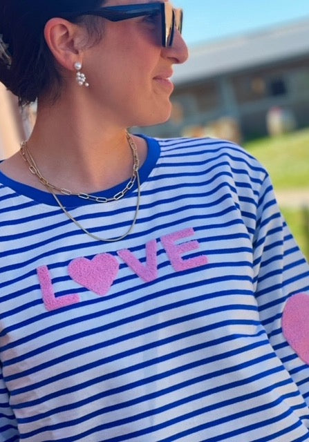 Lulu´s Love - Sweatshirt - blå/hvid 