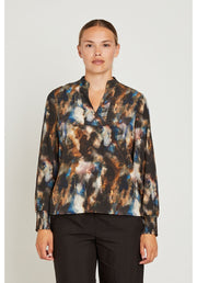 PBO Mindra Bluse - dark abstract 