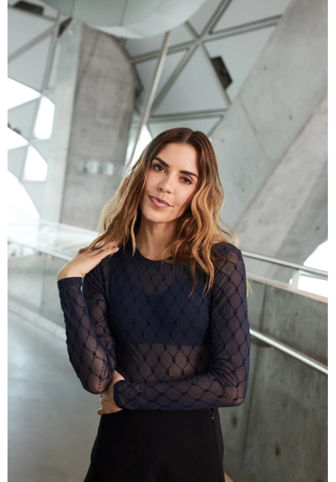 Hype The Detail - Mesh bluse - Blå