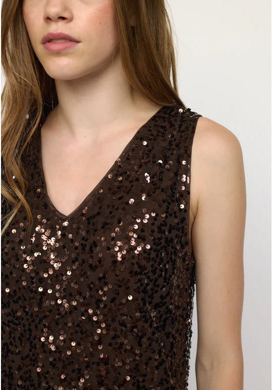 Soft Rebels - Audrey V-Neck top - Chocolate Plum