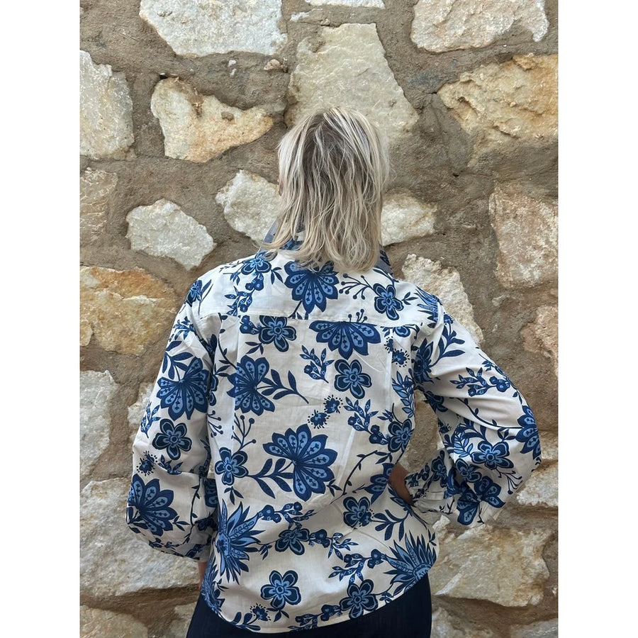 Gaspar - Aarhus Print Shirt - blå