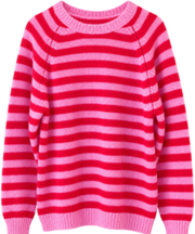 Lulu´s Love - Mohair strik - Strib Rød/Pink