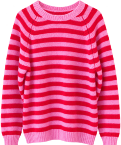 Lulu´s Love - Mohair strik - Strib Rød/Pink