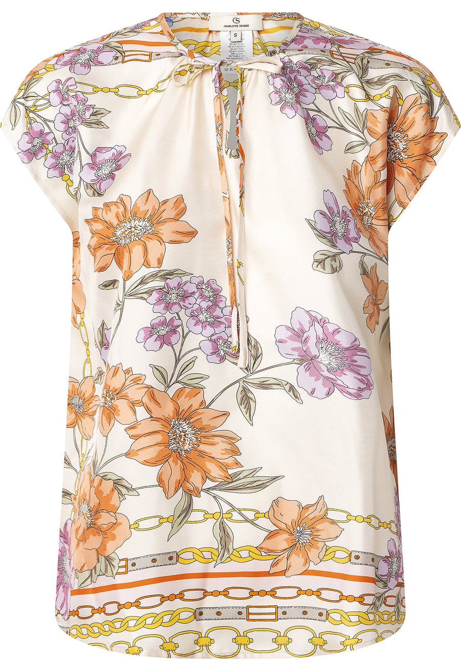 Charlotte Sparre - Fleur de chaine top - Cream/multi - vendbar
