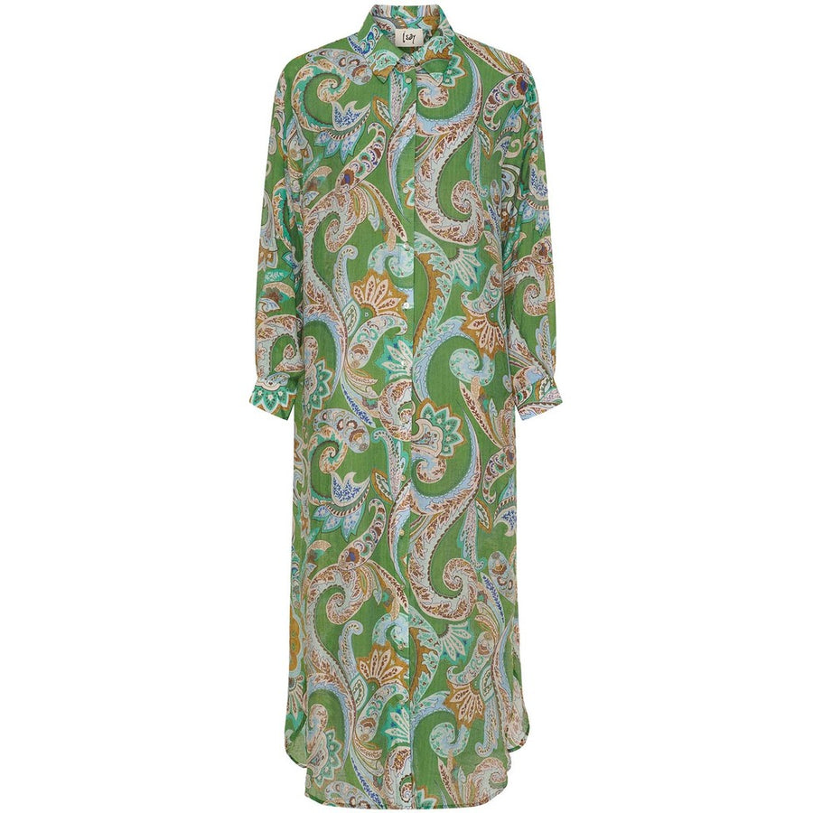 Isay - Lotta shirt dress - Green paisley