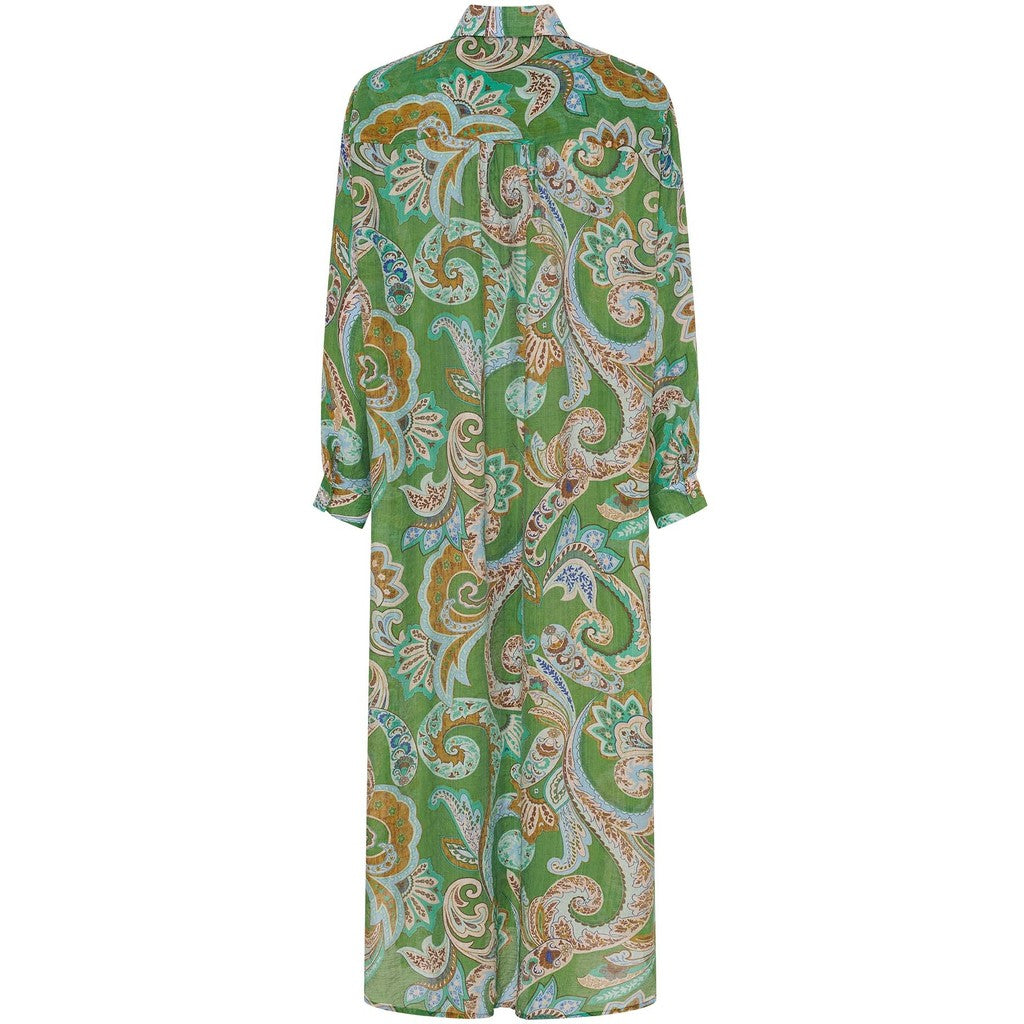 Isay - Lotta shirt dress - Green paisley