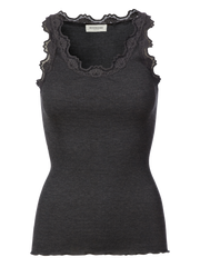 Rosemunde - Babette silk u-neck top - dark grey