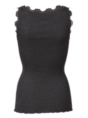 Rosemunde - Babette silk u-neck top - dark grey