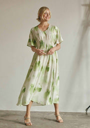 Isay - Ane stretch dress - Green watercolor