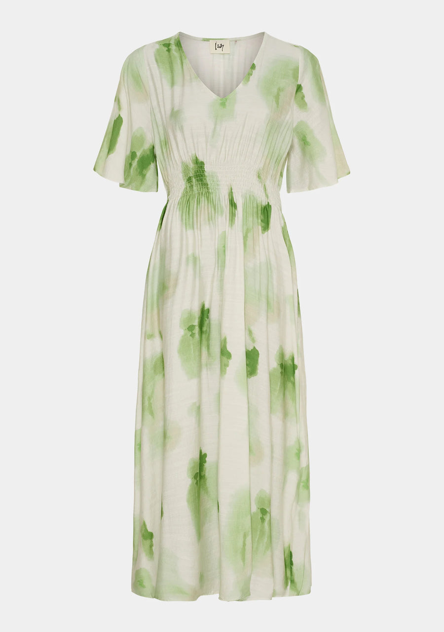 Isay - Ane stretch dress - Green watercolor