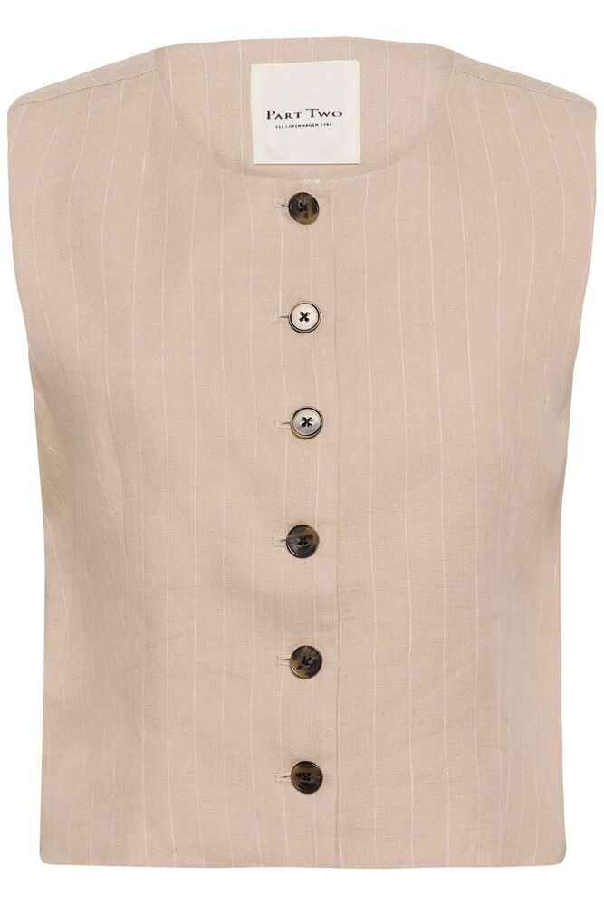 Part Two - Azania vest - Neutral pinstripe