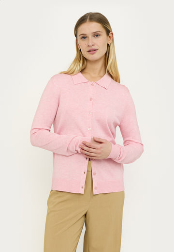 Soft Rebels - Marla collar cardigan knit - Bleached Mauve Melange