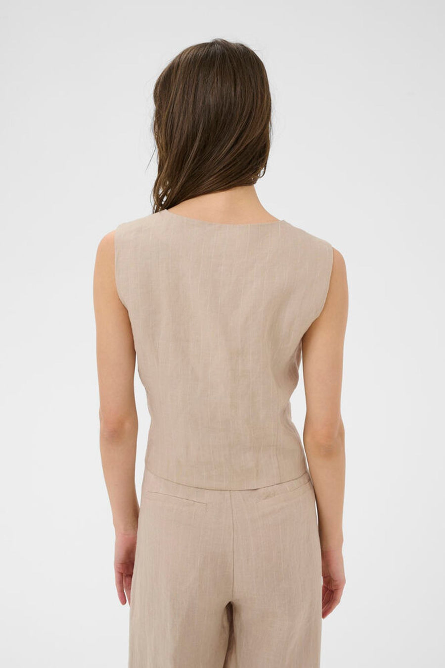 Part Two - Azania vest - Neutral pinstripe