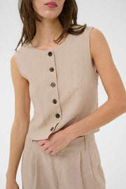 Part Two - Azania vest - Neutral pinstripe