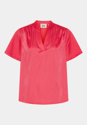 Isay - Melba V-Neck Blouse - Rasberry