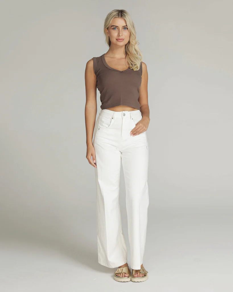 Goodmorning Universe - Viola wide leg jeans - White