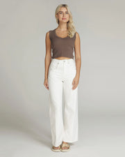 Goodmorning Universe - Viola wide leg jeans - White