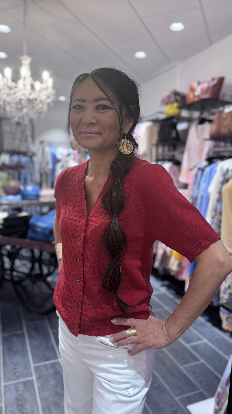 Rosemunde - Laica Cashmere Cardigan - Karanda Red
