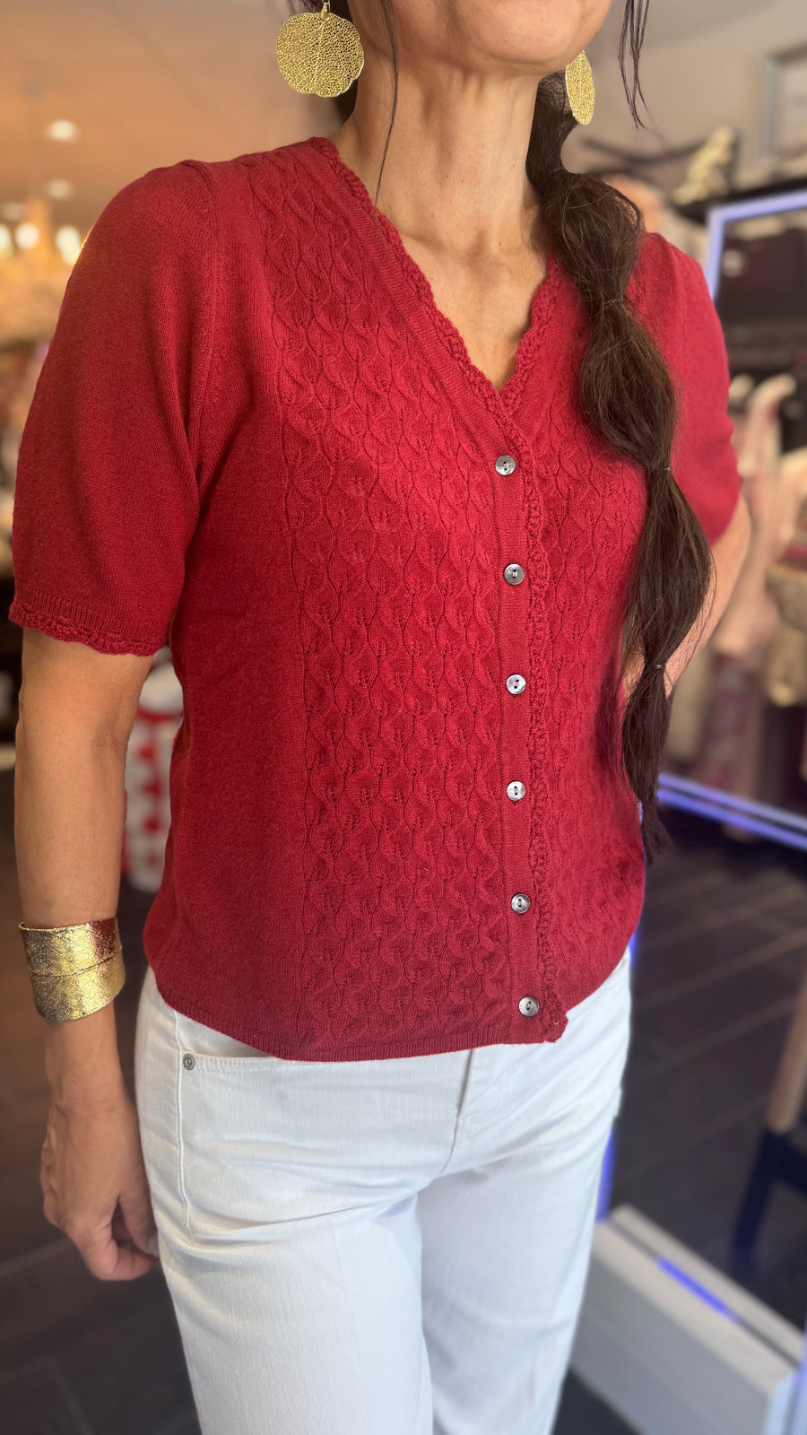 Rosemunde - Laica Cashmere Cardigan - Karanda Red
