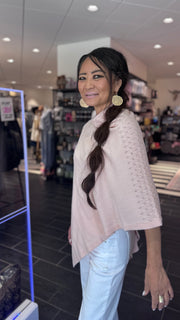 Rosemunde - Laica Cashmere Poncho - Rose Smoke