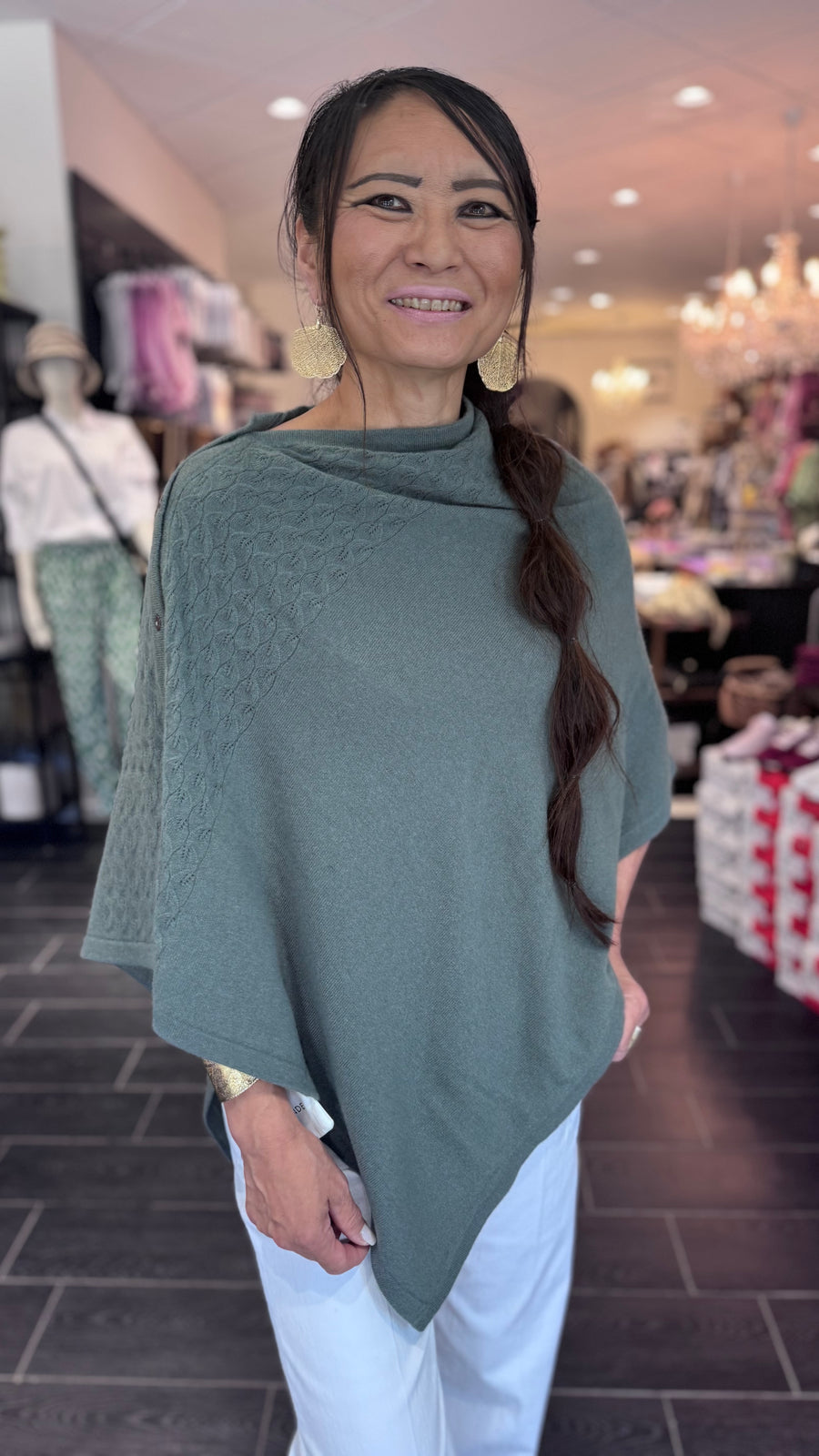 Rosemunde - Laica Cashmere Poncho - Balsam Green