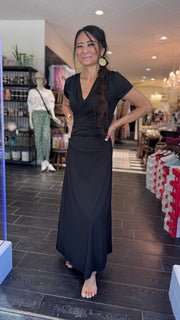 Rosemunde - Billie Capsleeve Wrap Long Dress - Black