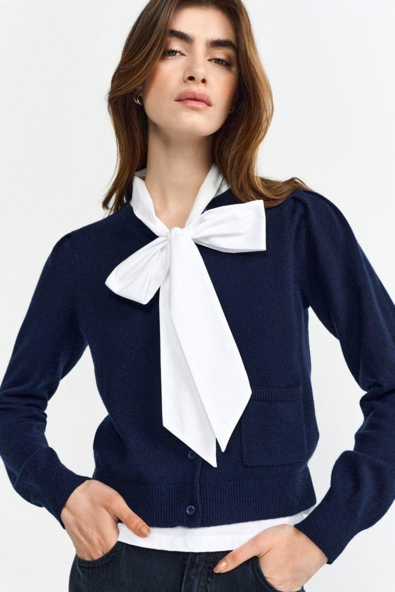 Rich & Royal - T-shirt w. Bow - White