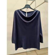 Imperial - Vandfalds bluse - Navy