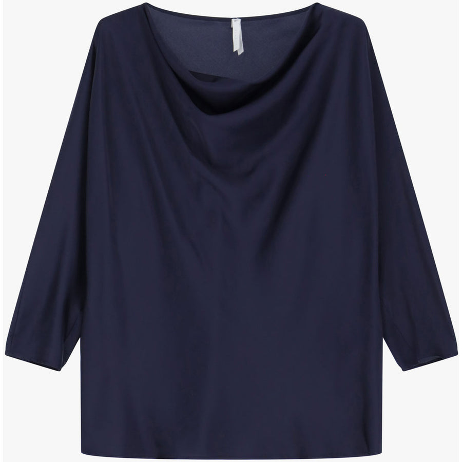 Imperial - Vandfalds bluse - Navy