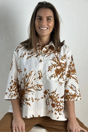 Gaspar - Porto print blouse - White
