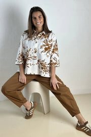 Gaspar - Porto print blouse - White