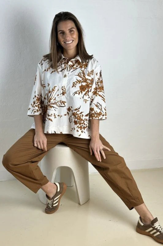 Gaspar - Porto print blouse - White