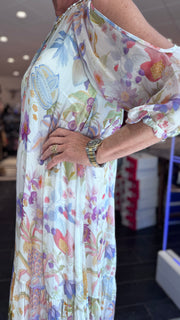 Zetadea dress - cut shoulders - Flower