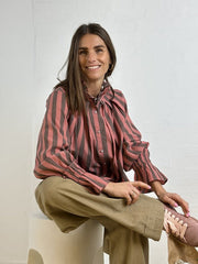 Gaspar - Himalaya stripe shirt - Coral