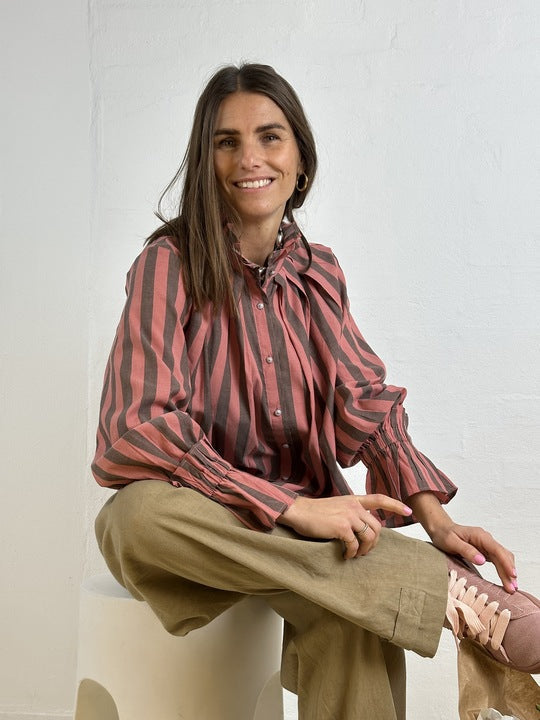 Gaspar - Himalaya stripe shirt - Coral