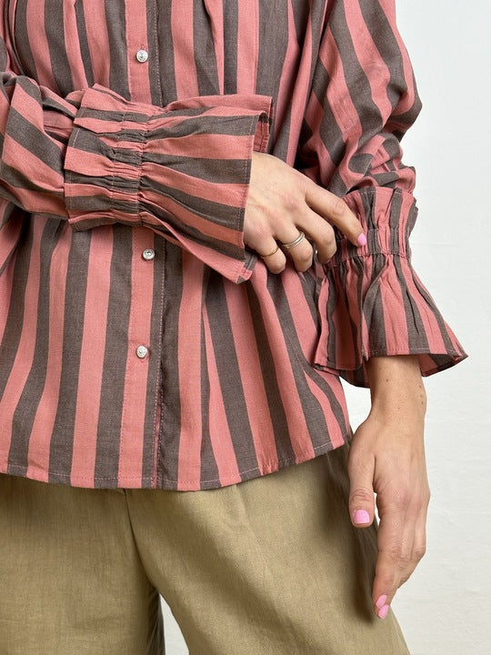 Gaspar - Himalaya stripe shirt - Coral