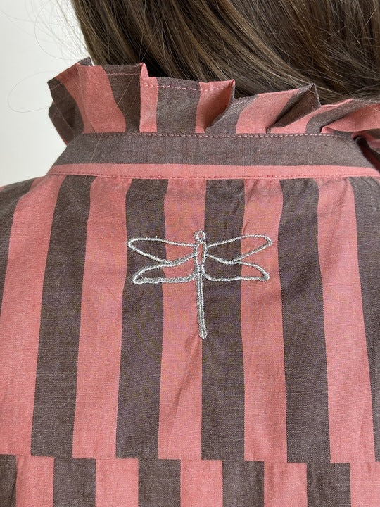 Gaspar - Himalaya stripe shirt - Coral