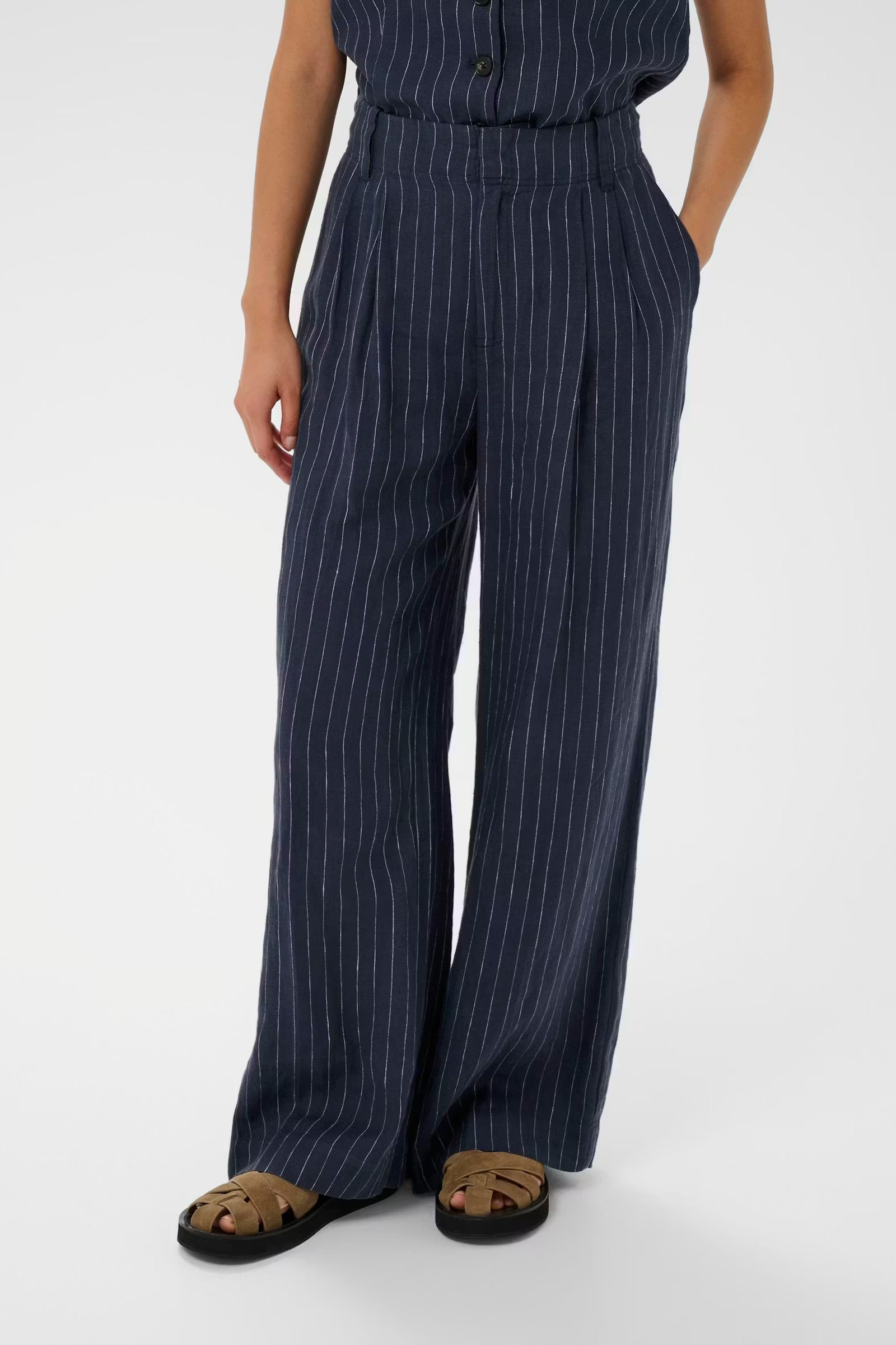 Part Two - Aliya pants - Blue pinstripe